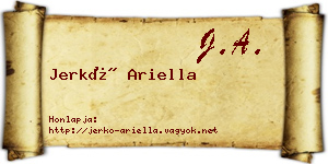 Jerkó Ariella névjegykártya